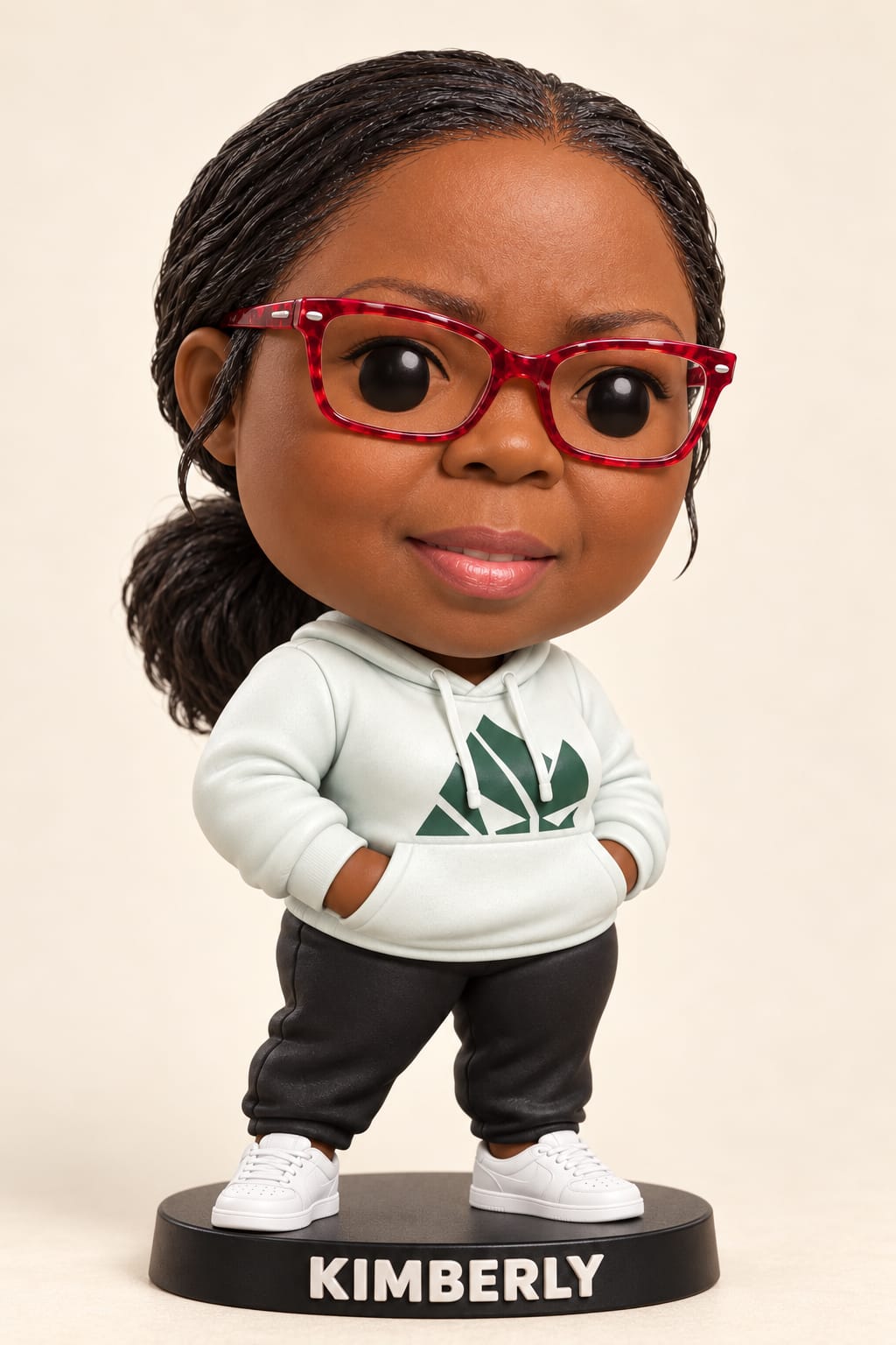 Custom personalized 3D portrait Mini Me figure created from customer photograph