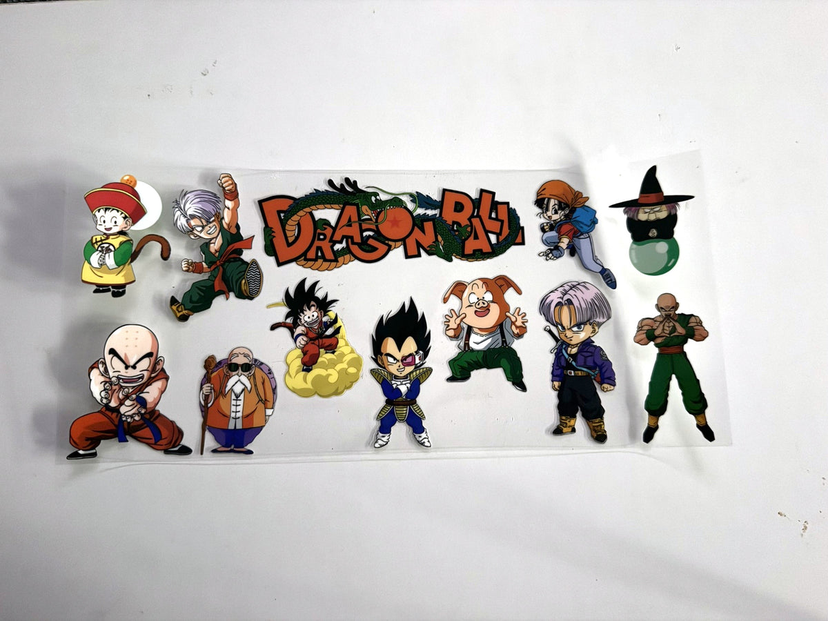 Dragon Ball Characters UV DTF transfer sheet, upright view