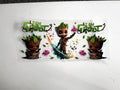 Groot Floral Design UV DTF transfer sheet, upright view