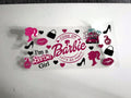 Barbie Pink Party UV DTF transfer sheet, upright view