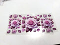 Lavender Roses & Plum Leaves UV DTF transfer sheet, upright view