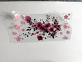 Pink Blossoms & Black Botanical Spray UV DTF transfer sheet