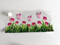 Pink Tulip Meadow & Butterflies UV DTF transfer sheet