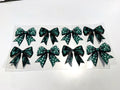 Emerald Green Satin-Style & Polka-Dot Bows UV DTF transfer sheet