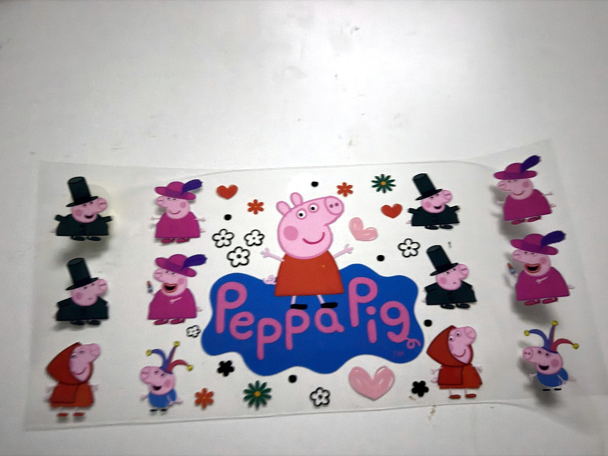 Peppa Pig Dress-Up, Flowers & Hearts UV DTF transfer sheet