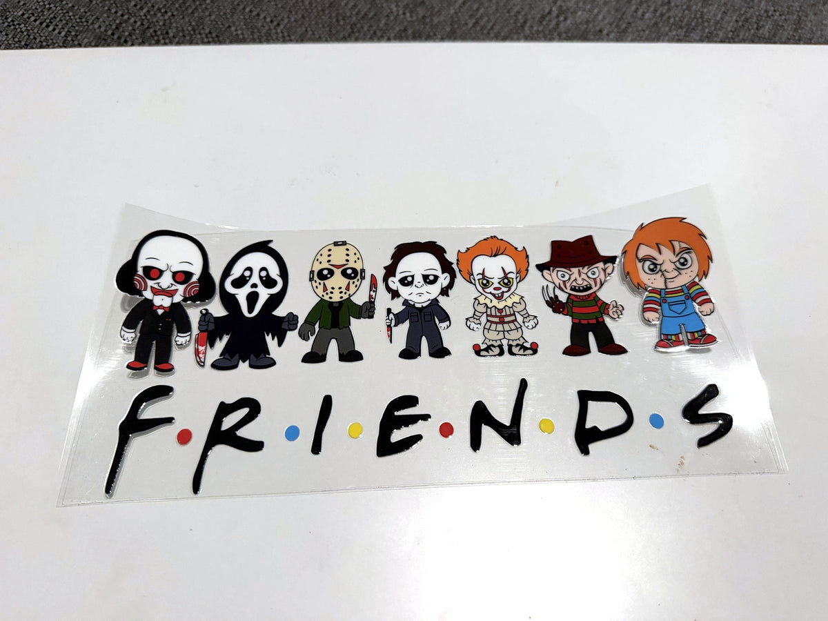 Horror Friends Mini Character Lineup UV DTF transfer sheet