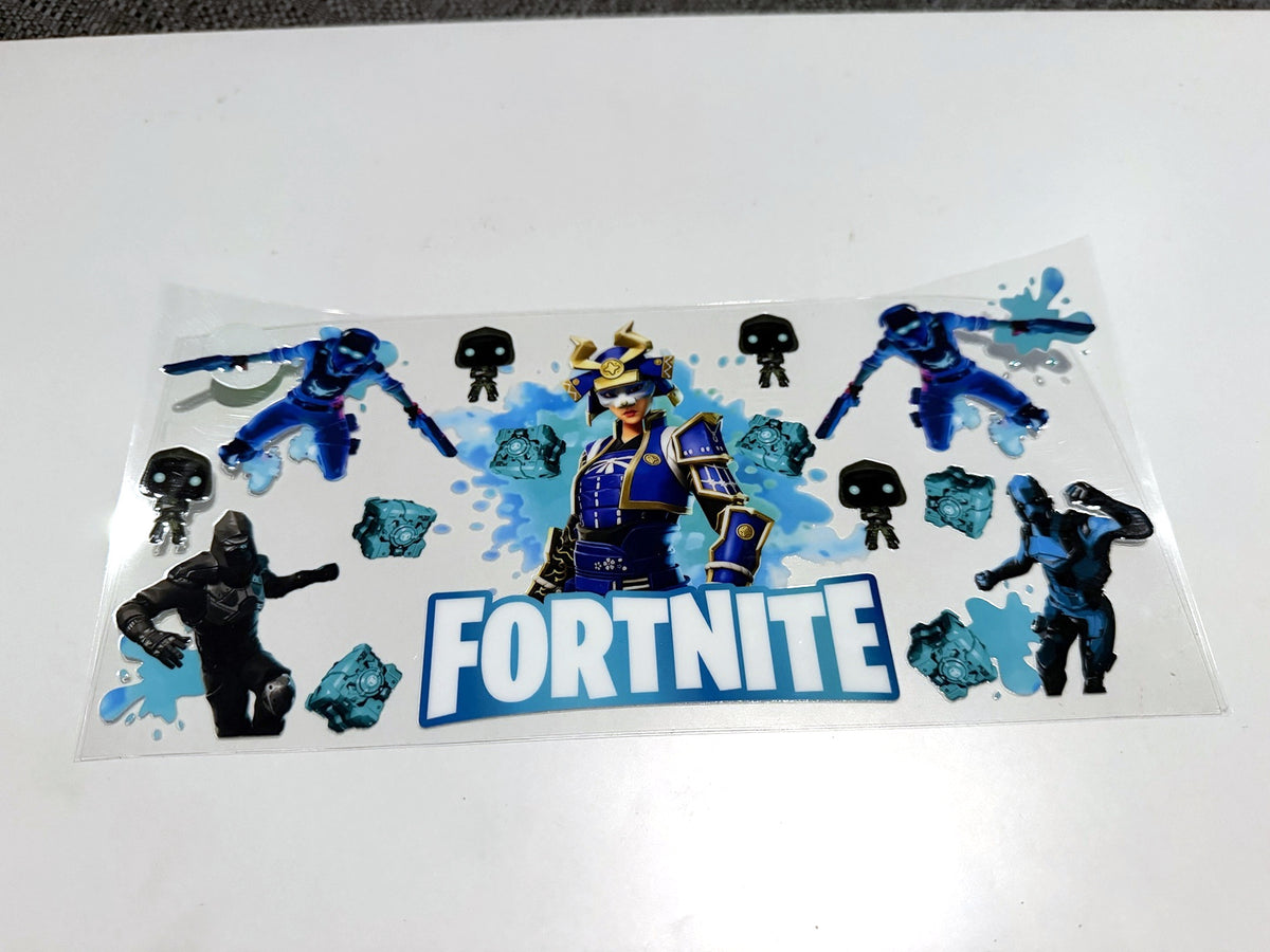 Fortnite Blue Character Collage UV DTF transfer sheet