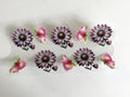 Purple Daisy Flowers & Pink Butterflies UV DTF transfer sheet