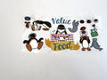 Penguin Friends, Value Food & Playful Accessories UV DTF transfer sheet