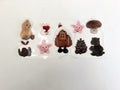 Cozy Plush-Style Friends & Gingerbread House UV DTF transfer sheet