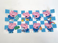 George Pig Blue Checkerboard Activities UV DTF transfer sheet