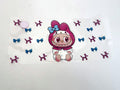 Pink Bunny-Hood Doll, Blue Bows & Balloon Dogs UV DTF transfer sheet