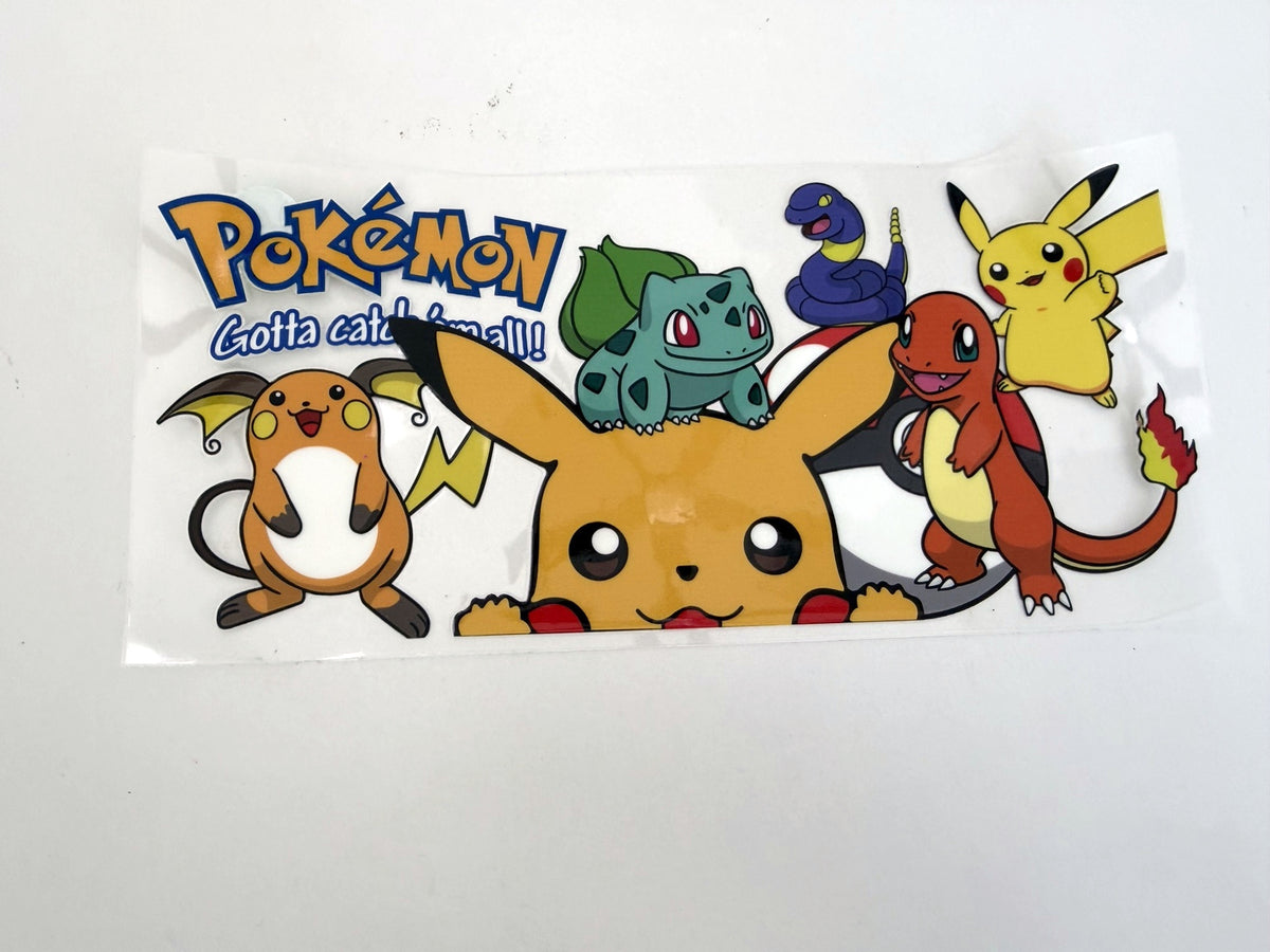 Pokémon Gotta Catch 'Em All Character Collage UV DTF transfer sheet