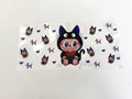 Black Cat Doll, Purple Hearts & Balloon Dogs UV DTF transfer sheet