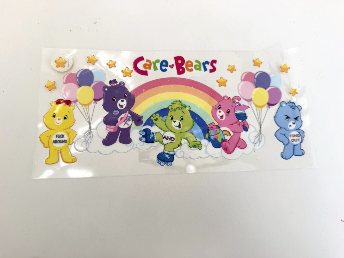 Care Bears Rainbow, Balloons & Adult Humor UV DTF transfer sheet