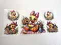 Duckling with Pink Bow, Flowers & Garden Scenes UV DTF transfer sheet
