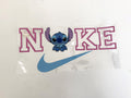 Stitch with Pink Varsity Letters & Blue Swoosh UV DTF transfer sheet