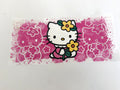 Hello Kitty Yellow Flowers & Pink Splash Background UV DTF transfer sheet