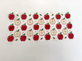 Red Apples, Apple Halves & Pink Hearts UV DTF transfer sheet