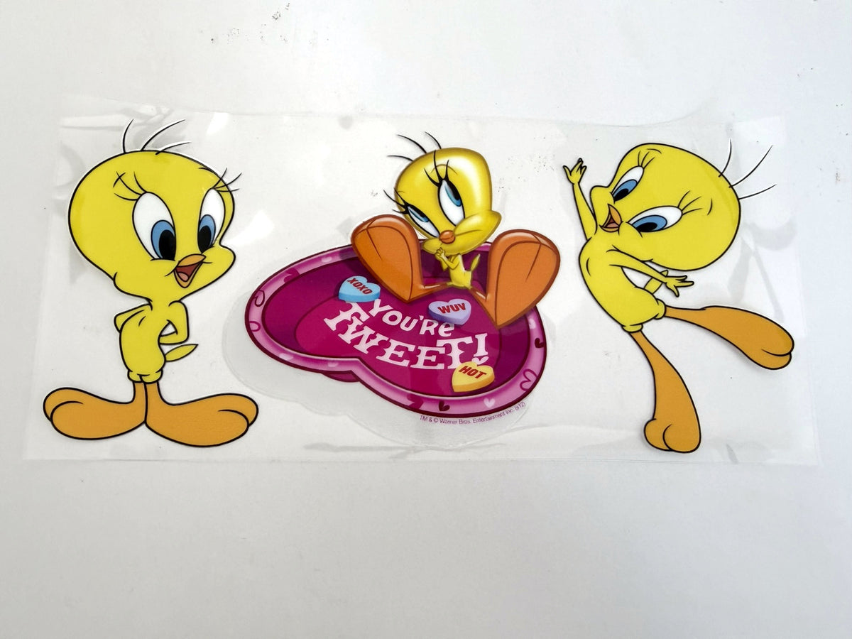 Tweety Trio & You're Tweet Message UV DTF transfer sheet