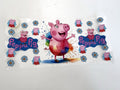 Peppa Pig Rainbow Paint Splash & Blue Daisies UV DTF transfer sheet