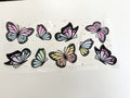 Pastel Gradient Butterflies & Tiny Dots UV DTF transfer sheet
