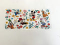 Disney Characters with Colorful Flowers & Leafy Sprigs UV DTF transfer sheet