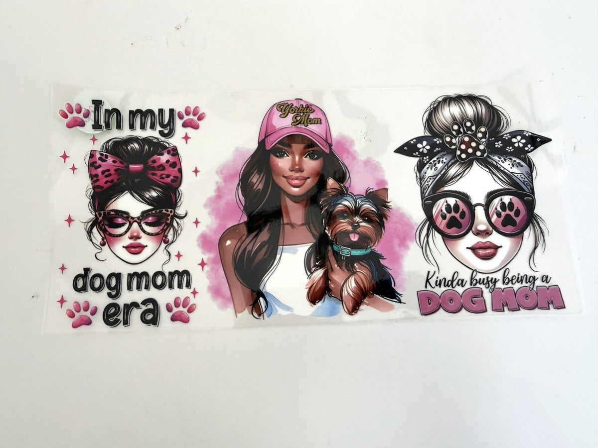 In My Dog Mom Era, Glam Dog Mom Collage UV DTF transfer sheet