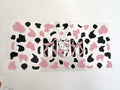 Mom Lettering & Pink Black Cow Print UV DTF transfer sheet