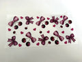 Burgundy striped bows, cherries and pink hearts UV DTF transfer sheet