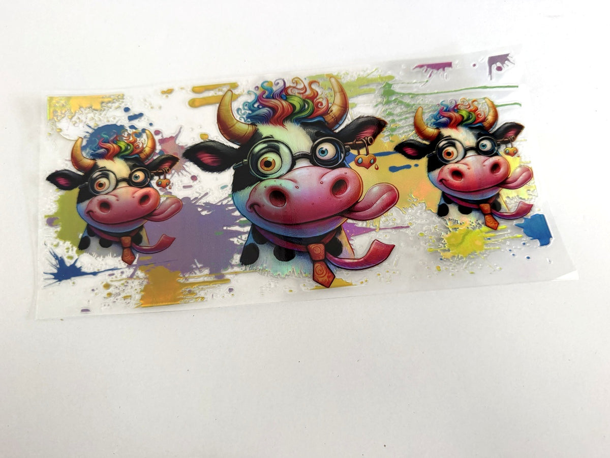 Rainbow-Haired Cows & Colorful Paint Splashes